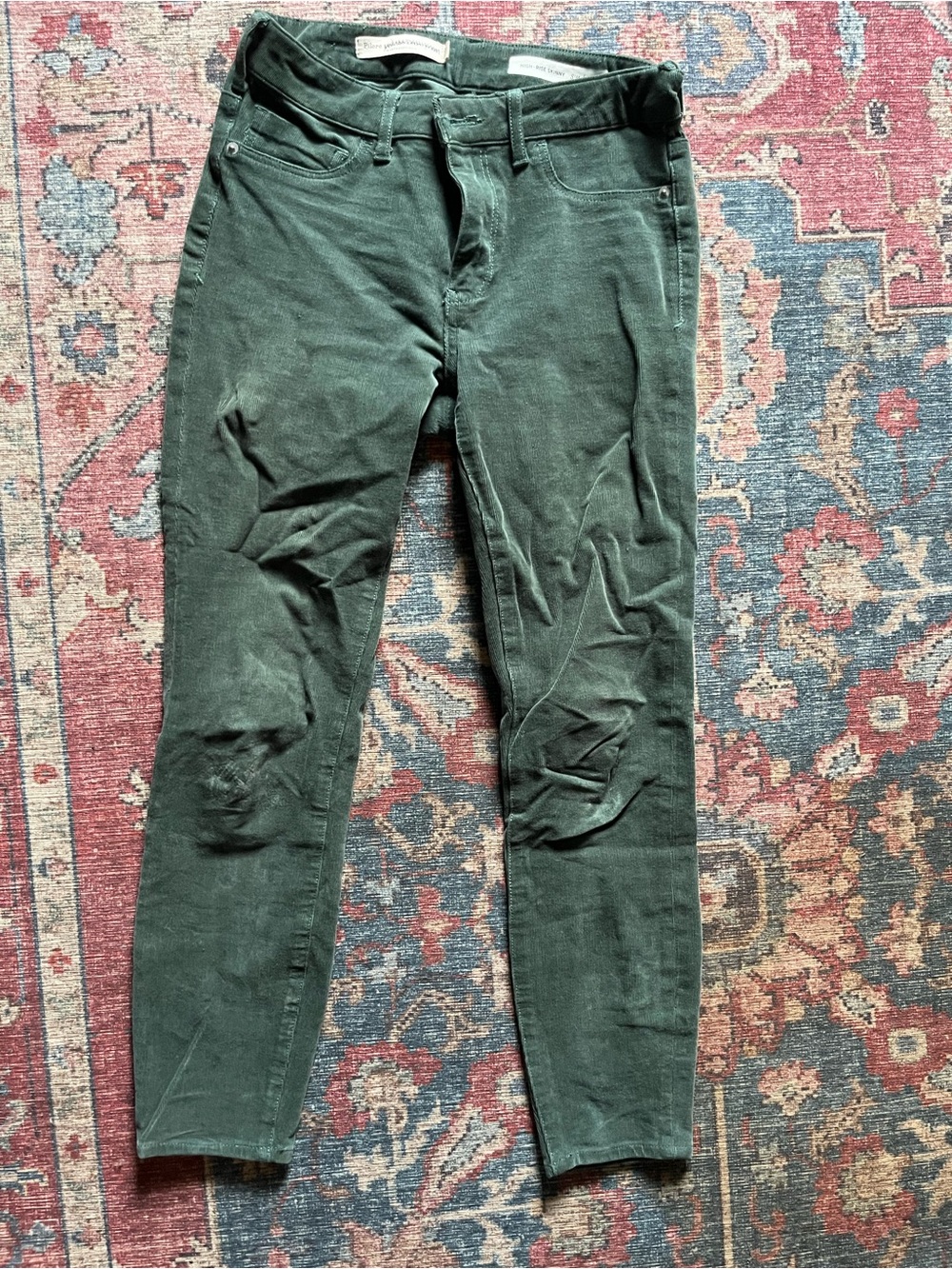 Anthropologie Forest Green Skinny Pants